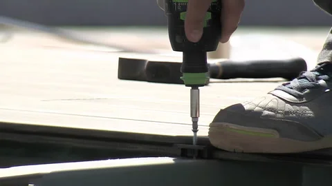 Screw tightening, construction Stock Footage 249189543