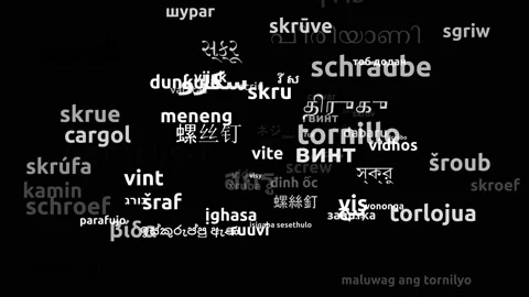 Screw Translated in 73 Worldwide Languages Endless Looping 3d Zooming Wordclo 스톡 동영상 145223013