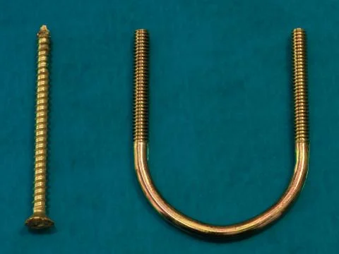 SCREW U BLUE BACKGROUND Foto stock