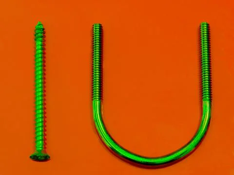 SCREW U ORANGE BACKGROUND Stock-Fotos