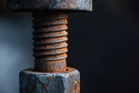 Screw under dramatic light 스톡 사진