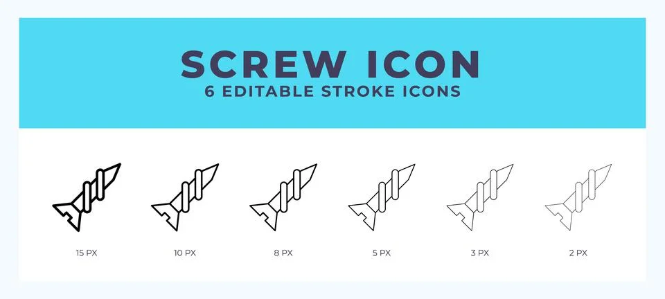 Screw vector icon for web and app. Editable stroke vector illustration Stock Illustration