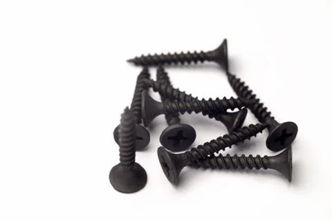 Screw on white background close-up Stock Photos