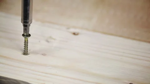 Screw in wood Stock-Footage 63433063