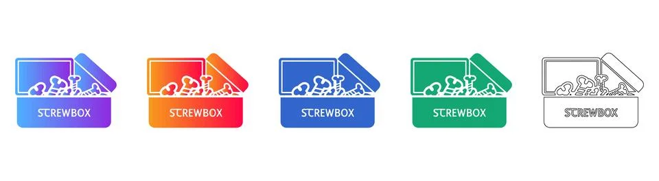 Screwbox Hardware Tool Icon Set Ilustración de archivo