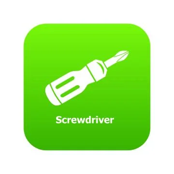Screwdrive icon green vector Stock Illustration