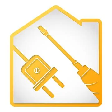 Screwdriver and electric plug symbol for repair Stock Illustration