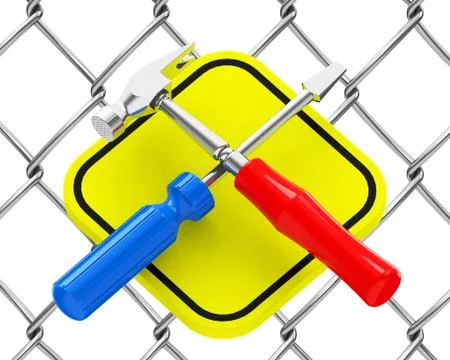 Screwdriver and hammer Stock Illustration