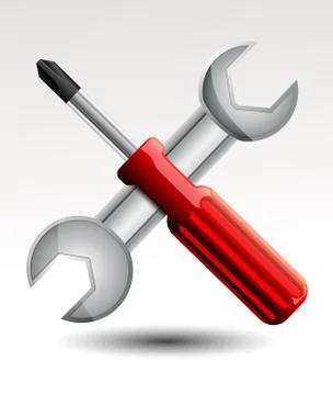 Screwdriver and wrench Stock Illustration