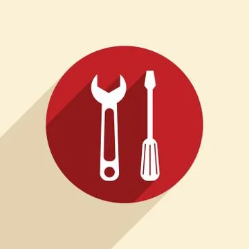 Screwdriver and wrench. Stock Illustration