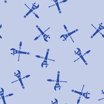 Screwdriver and wrench tool work glyph vector seamless pattern Stockillustratie