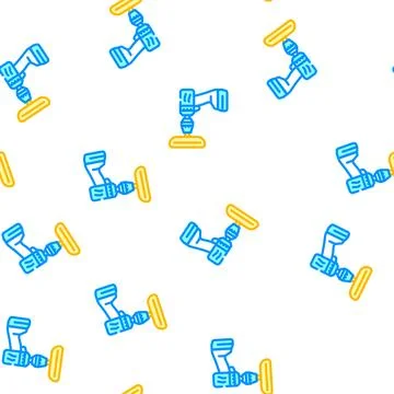 Screwdriver attachment for car polishing vector seamless pattern 스톡 일러스트