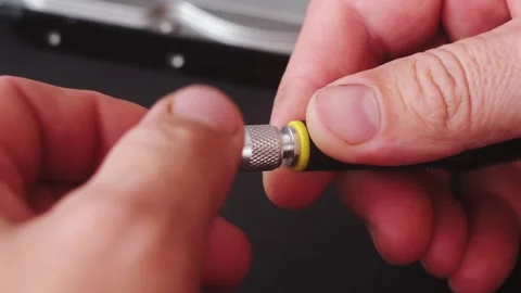 Screwdriver bit replacement. Close up. Stock Footage 248627292