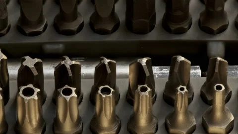 Screwdriver bits close-up Stock Footage 151551450