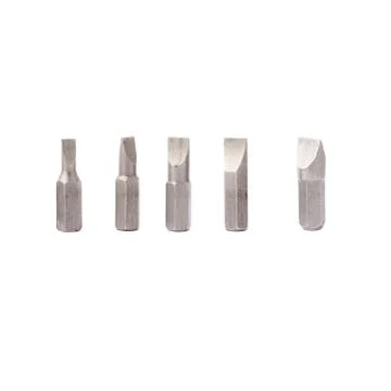 Screwdriver bits set over white isolated background Stock Photos