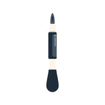 Screwdriver with black handle and silver tip for construction work, isolated  Stock Illustration