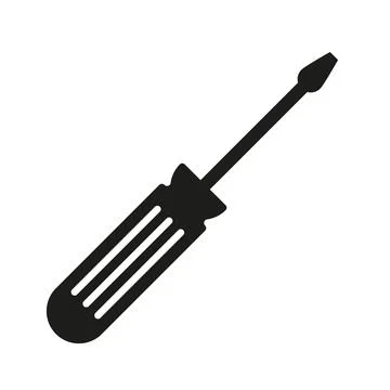Screwdriver black vector icon on white background Stock Illustration