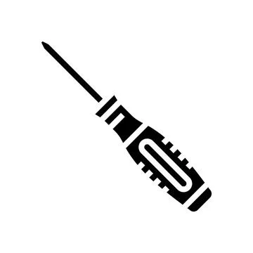 Screwdriver carpenter professional tool glyph icon vector illustration Stock Illustration