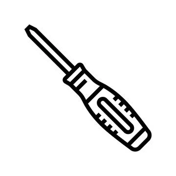 Screwdriver carpenter professional tool line icon vector illustration Stock Illustration