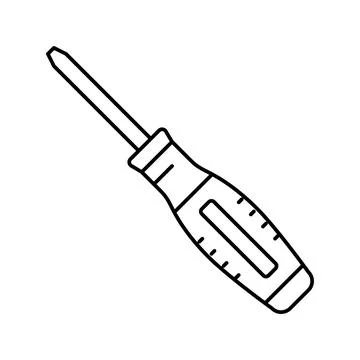 Screwdriver carpenter professional tool line icon vector illustration Stock Illustration