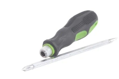 Screwdriver chrome isolated on white background 스톡 사진