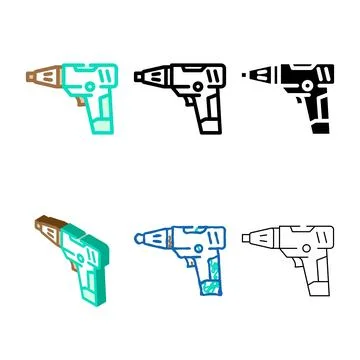 Screwdriver clean machine color icon vector Stock Illustration