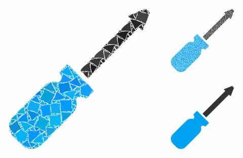 Screwdriver Composition Icon of Inequal Elements Stock Illustration