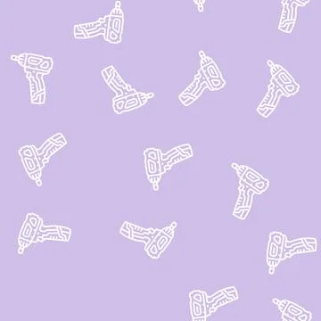 Screwdriver construction line seamless pattern Stock Illustration