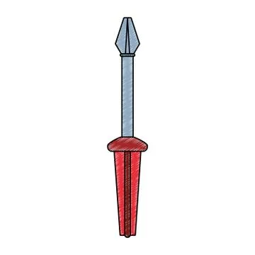 Screwdriver construction tool scribble Stock Illustration