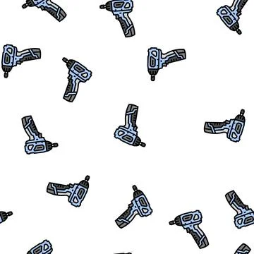 Screwdriver construction vector seamless pattern Stock Illustration