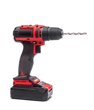 A screwdriver with a drill bit on a white background Stock Photos