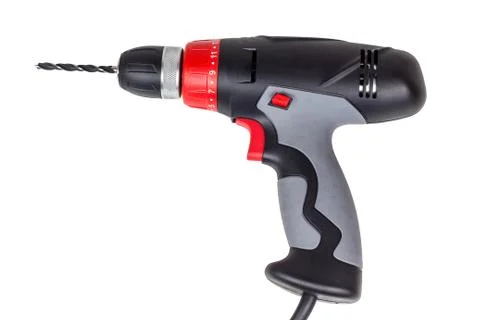 Screwdriver drill isolated on a white background Stock Photos