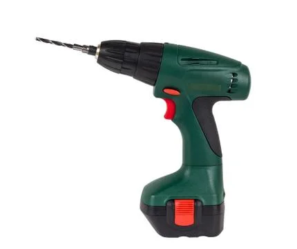 Screwdriver drill isolated on a white background Stock Photos