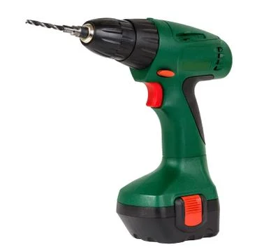 Screwdriver drill isolated on a white background Stock Photos