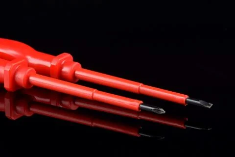 Screwdriver flat and screwdriver cross. Workshop tools. Stock Photos