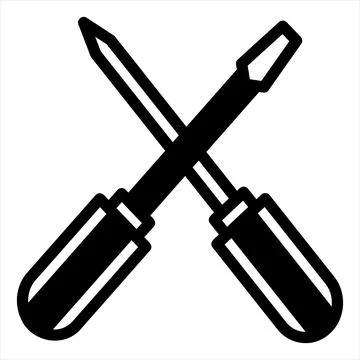 Screwdriver glyph icon vector illustration isolated on white background Stock Illustration