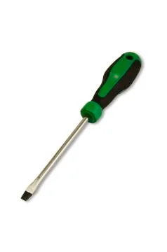 Screwdriver green handle Stock Photos