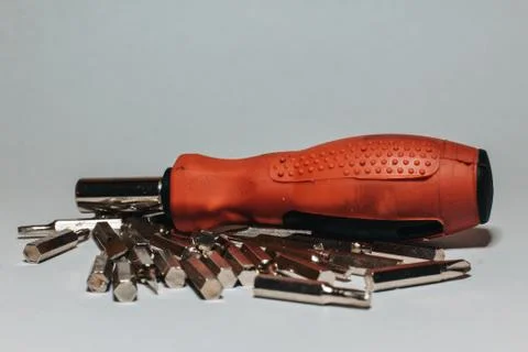 Screwdriver Head &amp; Insert Bits, Strong Rubber Handle for Better Grip, Screw D Stock Photos