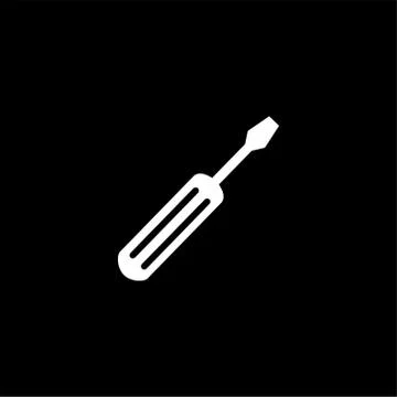 Screwdriver Icon On Black Background. Black Flat Style Vector Illustration. Stock Illustration