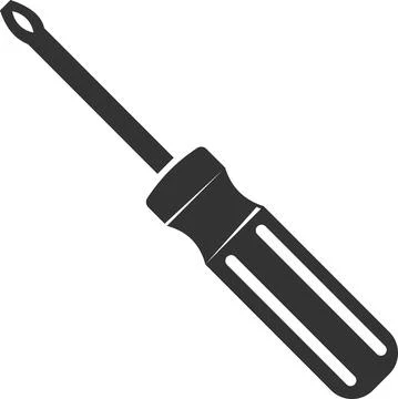 The screwdriver icon. Black silhouette. Vector illustration. Stock Illustration