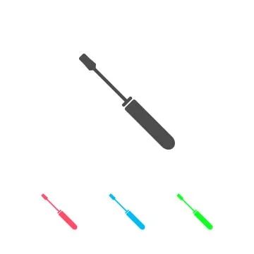 Screwdriver icon flat. Stock Illustration