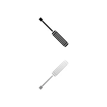 Screwdriver icon flat Stock Illustration