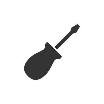 Screwdriver icon in flat style. Spanner key vector illustration on white isol Stock Illustration