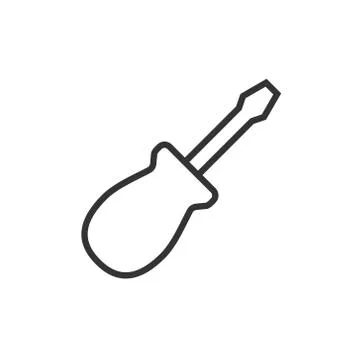 Screwdriver icon in flat style. Spanner key vector illustration on white isol Illustrazione stock