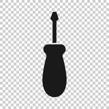 Screwdriver icon in flat style. Spanner key vector illustration on white isol Illustrazione stock