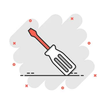 Screwdriver icon in flat style. Spanner key vector illustration on white isol 스톡 일러스트