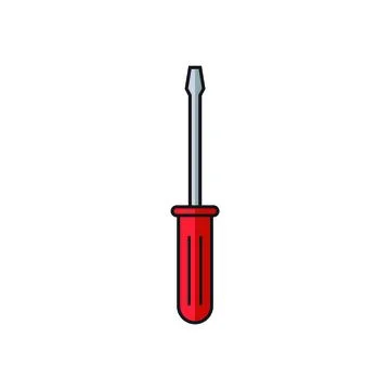Screwdriver icon flat vector illustration. Stock Illustration