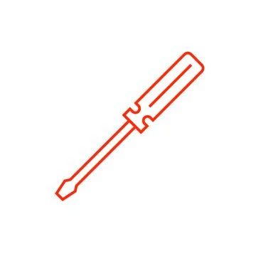 Screwdriver icon flat vector illustration. Stock Illustration