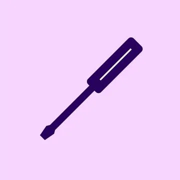 Screwdriver icon flat vector illustration. Stock Illustration
