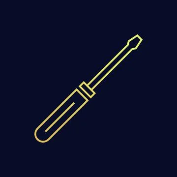 Screwdriver icon flat vector illustration. Stock Illustration